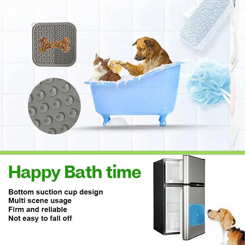 Premium Licking Mat Slow Feeder for Dogs & Cats – Suction Cup Lick Pad for Anxiety Relief & Healthy Eating