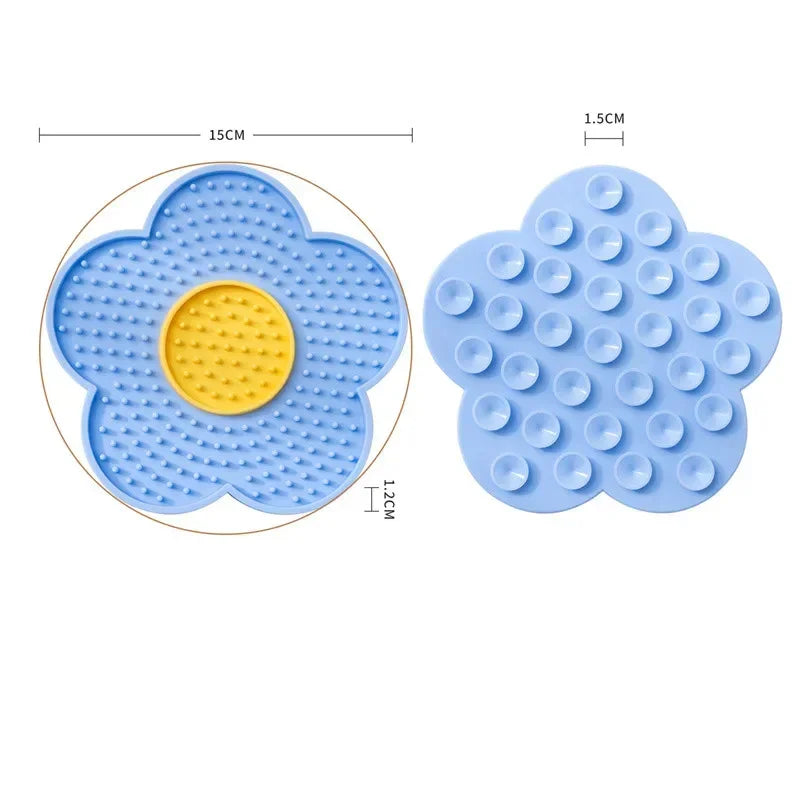 Sunflower Pet Lick Mat – Dual-Color Silicone Slow Feeder for Dogs & Cats, Non-Slip & Easy to Clean