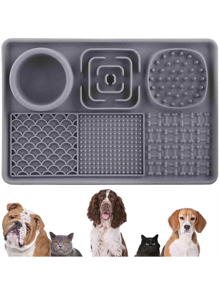 Silicone Lick Mat for Dogs – Suction Cup Slow Feeder for Anxiety Relief, Butter, Yogurt & Treats