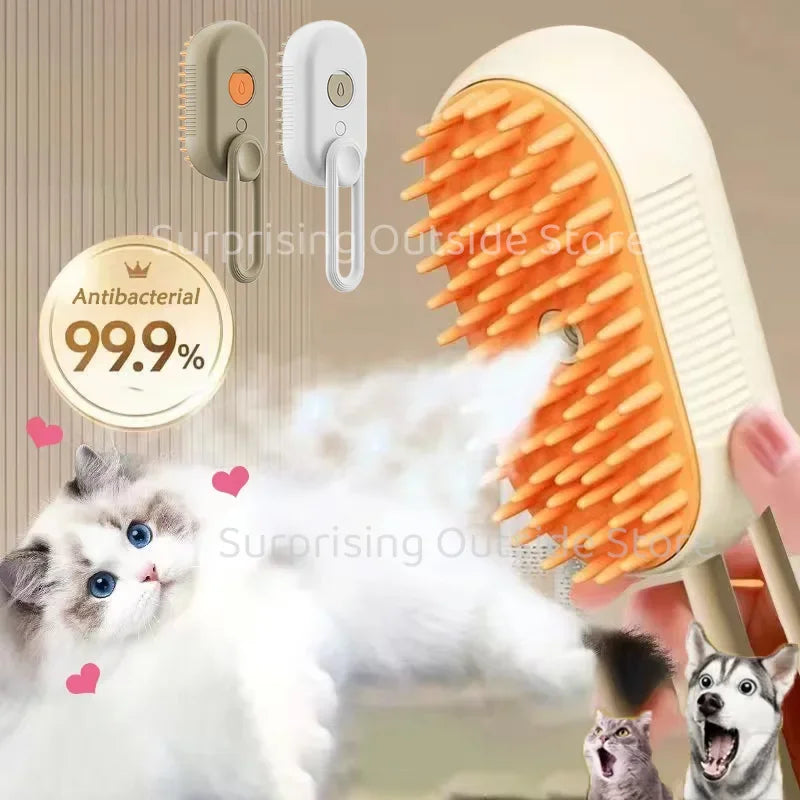PawLuxe™ 3-in-1 Steam Grooming Brush