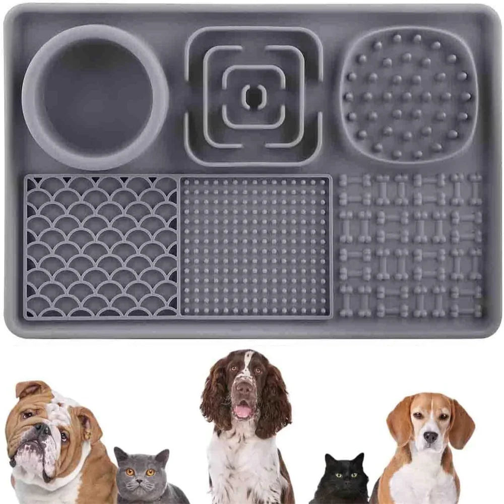 Silicone Lick Mat for Dogs – Suction Cup Slow Feeder for Anxiety Relief, Butter, Yogurt & Treats