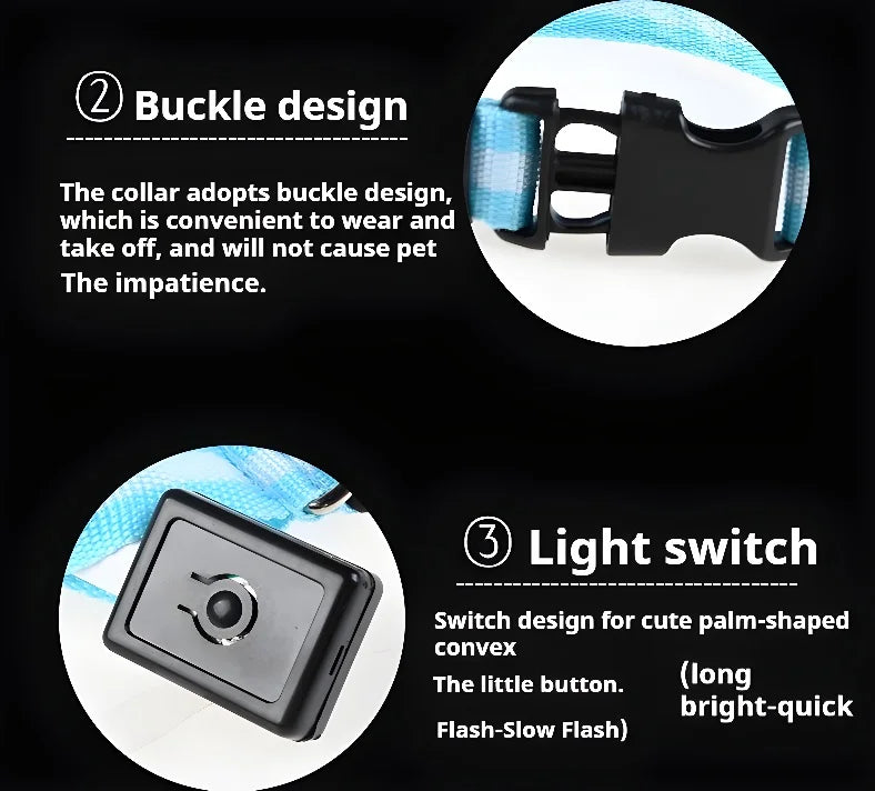 GlowPup™ LED Safety Dog Collar – Be Seen, Be Safe at Night! 🐶💡