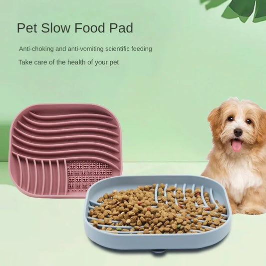 Silicone Pet Licking Mat – Multifunctional Slow Feeder Bowl & Placemat with Suction Cups for Dogs & Cats