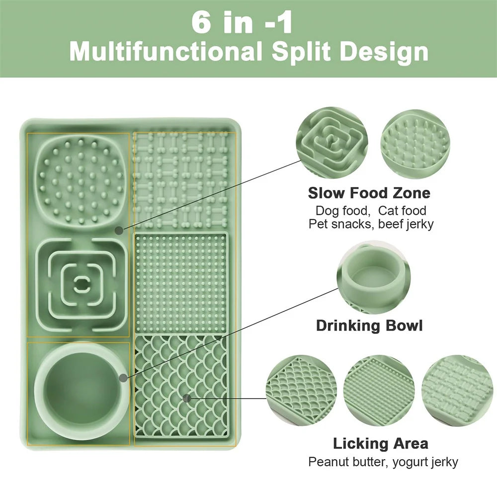 Silicone Lick Mat for Dogs – Suction Cup Slow Feeder for Anxiety Relief, Butter, Yogurt & Treats