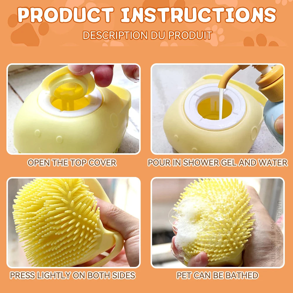 PawSpa™ Bath Brush with Shampoo Dispenser