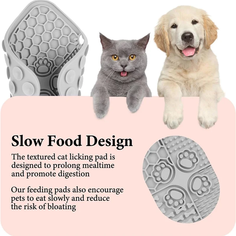 2-Pack Dog Lick Mats with Suction Cups – 20x20cm Silicone Slow Feeder for Cats & Dogs, Ideal for Butter, Yogurt, and Treats