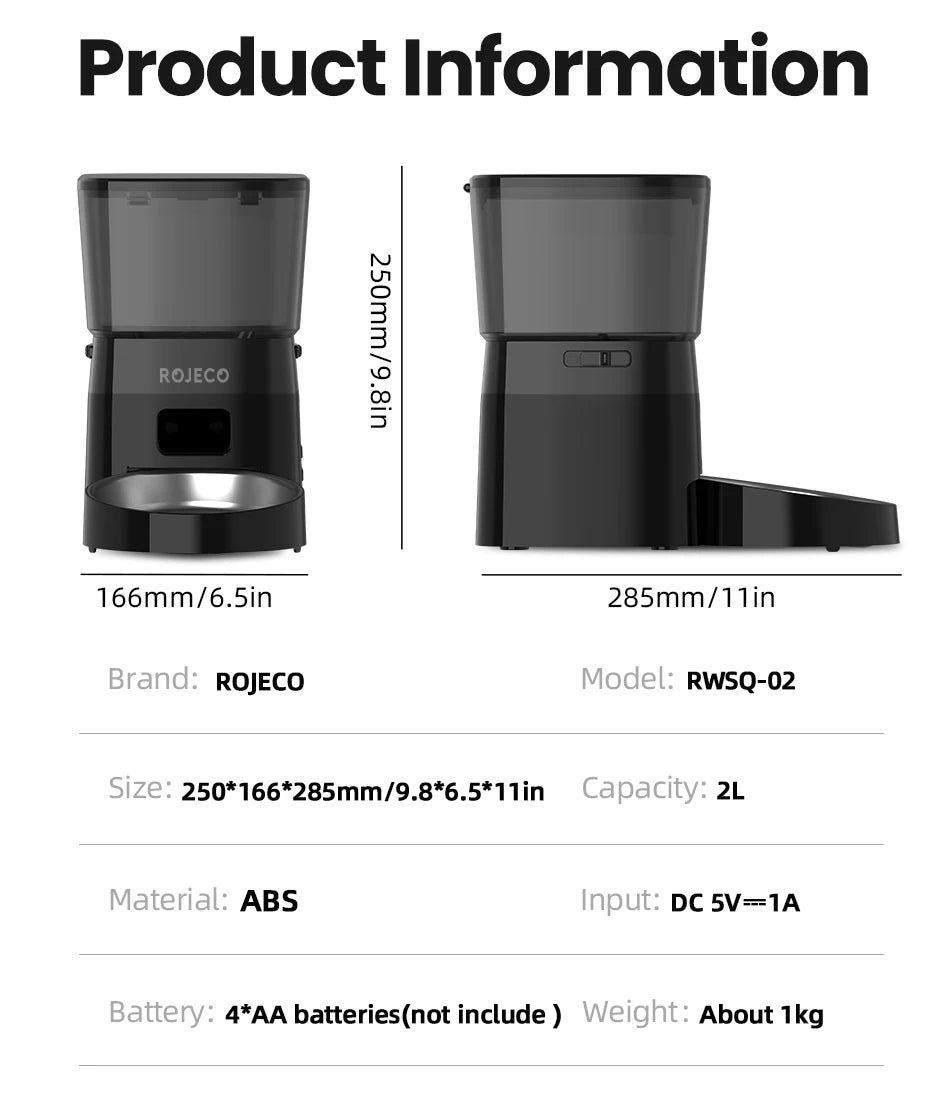 ROJECO™ Smart Auto Pet Feeder