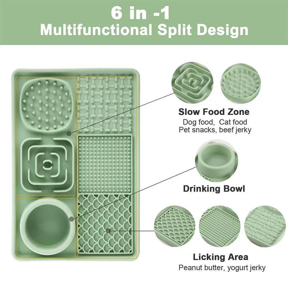 Silicone Lick Mat for Dogs – Suction Cup Slow Feeder for Anxiety Relief, Butter, Yogurt & Treats