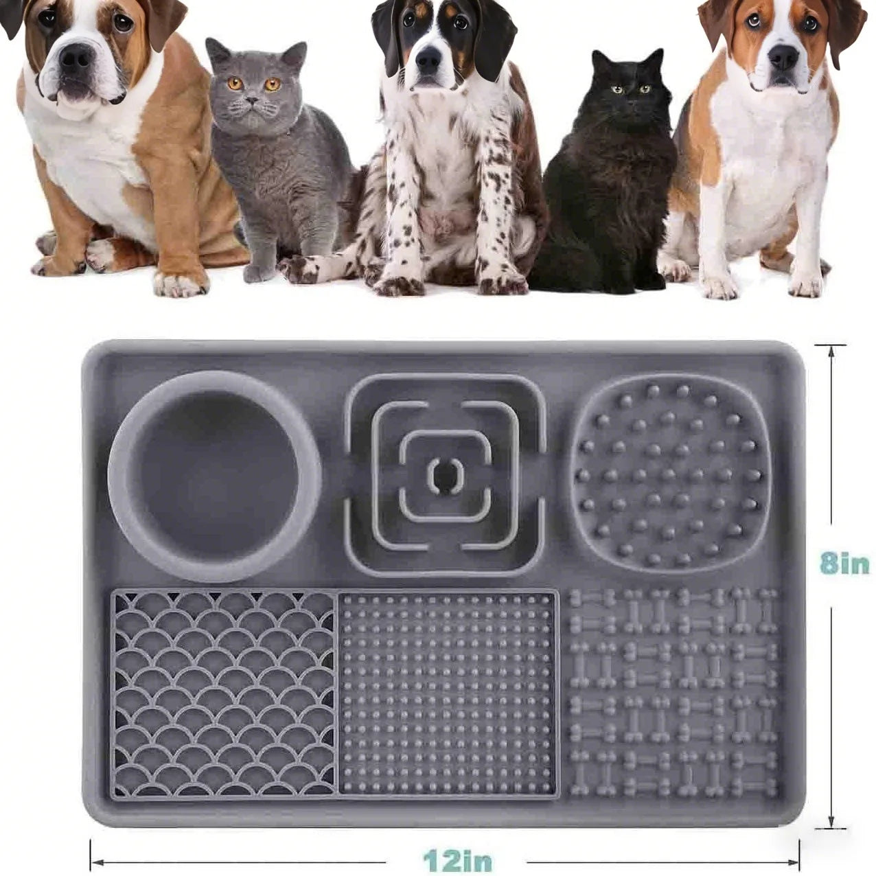 Silicone Lick Mat for Dogs – Suction Cup Slow Feeder for Anxiety Relief, Butter, Yogurt & Treats