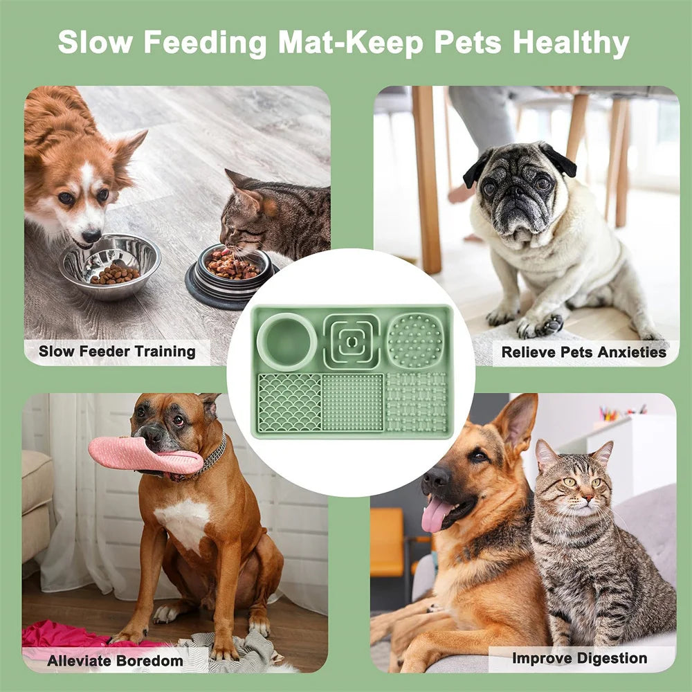 Silicone Lick Mat for Dogs – Suction Cup Slow Feeder for Anxiety Relief, Butter, Yogurt & Treats