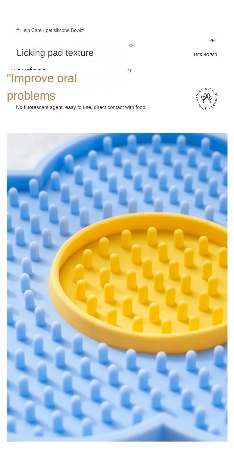 Sunflower Pet Lick Mat – Dual-Color Silicone Slow Feeder for Dogs & Cats, Non-Slip & Easy to Clean