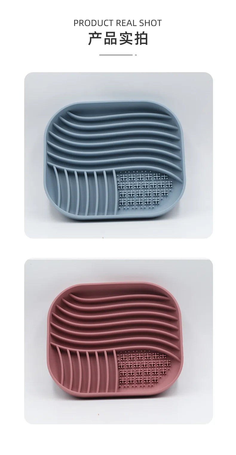 Silicone Pet Licking Mat – Multifunctional Slow Feeder Bowl & Placemat with Suction Cups for Dogs & Cats
