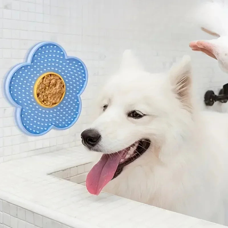 Sunflower Pet Lick Mat – Dual-Color Silicone Slow Feeder for Dogs & Cats, Non-Slip & Easy to Clean