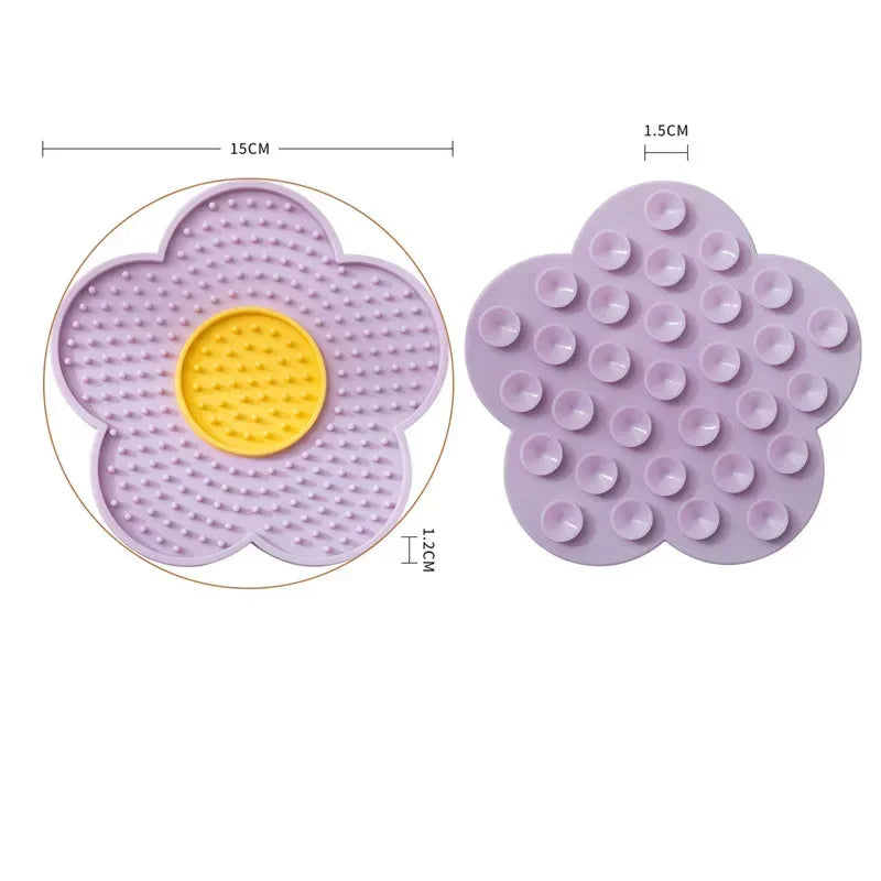 Sunflower Pet Lick Mat – Dual-Color Silicone Slow Feeder for Dogs & Cats, Non-Slip & Easy to Clean