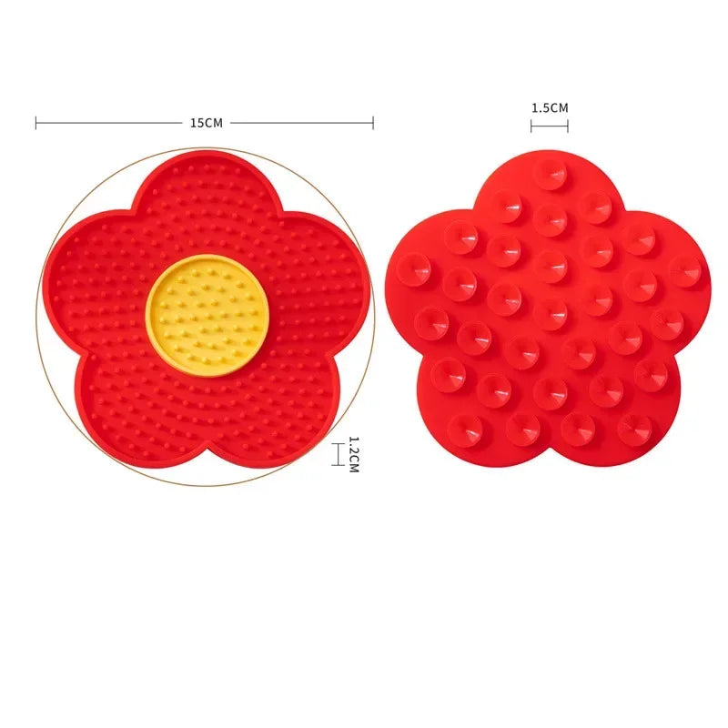 Sunflower Pet Lick Mat – Dual-Color Silicone Slow Feeder for Dogs & Cats, Non-Slip & Easy to Clean